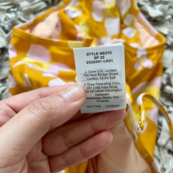 NWT Madewell Second Wave Tie-Front One-Piece Swimsuit in Watercolor Floral - Picture 6 of 10